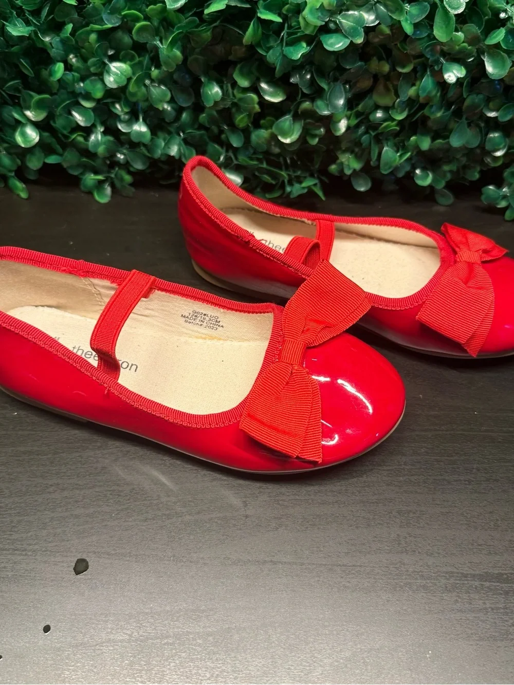 Girls' Red Patent Bow Mary Jane Flats